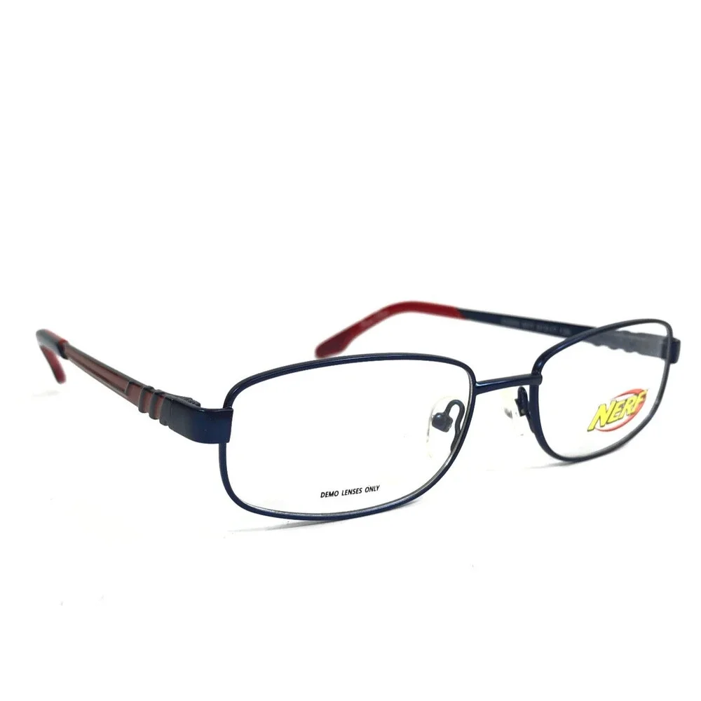 Nerf Kids Boys Eyeglasses Frames OWEN NVY Navy Blue Rectangle Wire Rim 51-17-135 - Picture 3 of 12